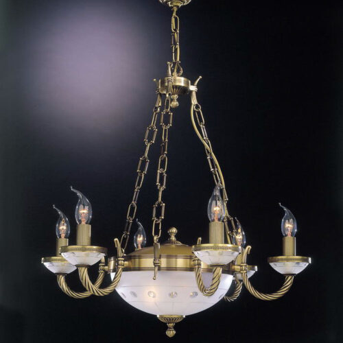 Pendant lamp Lux 4650 – modern pendant lamp in brass and glass