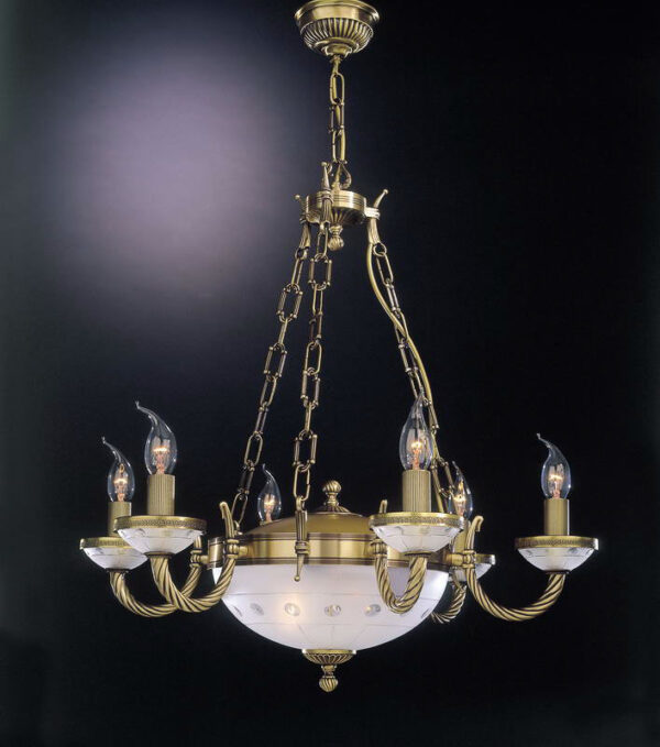 Pendant lamp Lux 4650 – modern pendant lamp in brass and glass