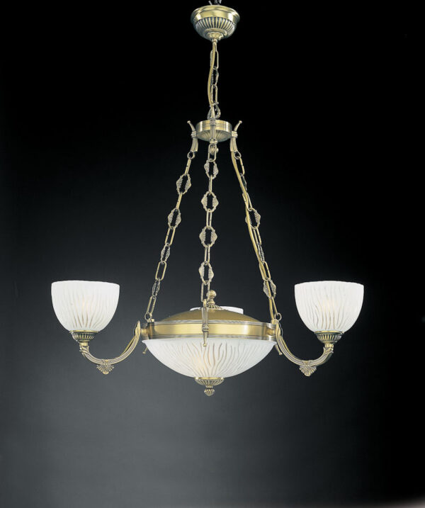 Pendant lamp Lux 5600 60w – modern pendant lamp in brass and glass