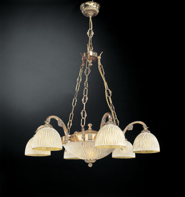 Pendant lamp Lux 5750 60w – modern pendant lamp in gold and glass