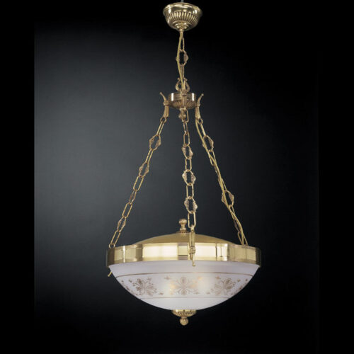Pendant lamp Lux 6112 60w – modern pendant lamp in gold and glass