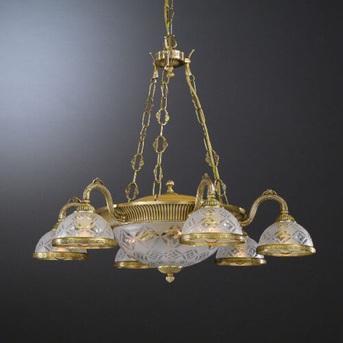 Pendant lamp Lux 6205 – modern pendant lamp in brass and glass