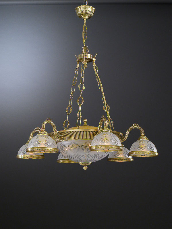 Pendant lamp Lux 6205 – modern pendant lamp in brass and glass