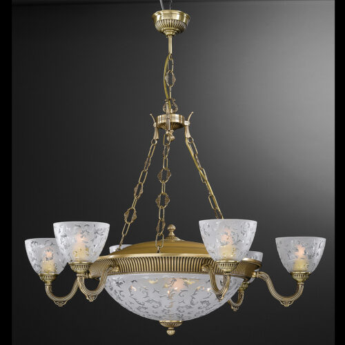 Pendant lamp Lux 6252 – modern pendant lamp in brass and glass