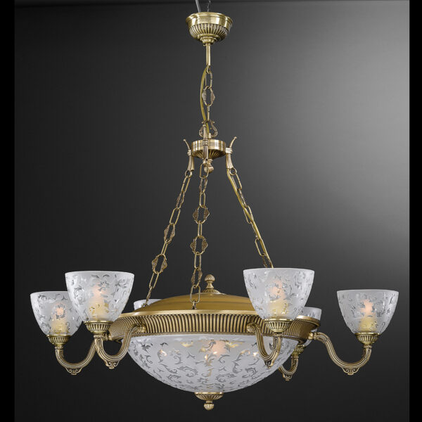 Pendant lamp Lux 6252 – modern pendant lamp in brass and glass