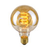 Retro LED bulb Lux E27 4W 2200K G95 Spiral Amber – retro led bulbs in amber and metal alloy