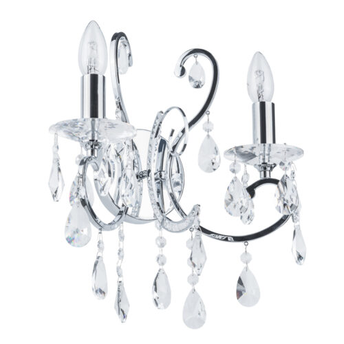 Wall lamp Lux Barocco Chrome – LED wall lamp in black and metal