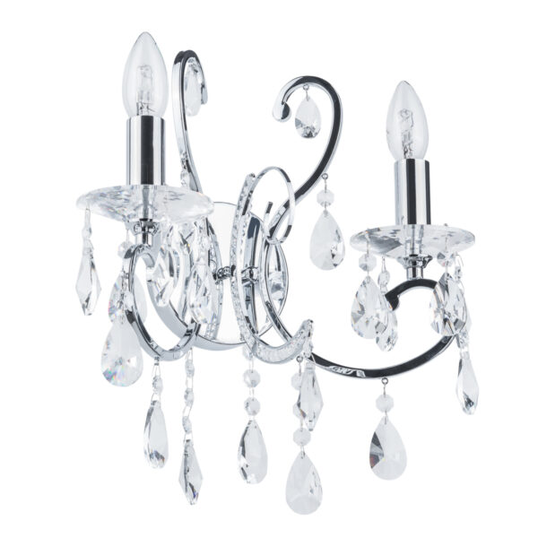 Wall lamp Lux Barocco Chrome – LED wall lamp in black and metal
