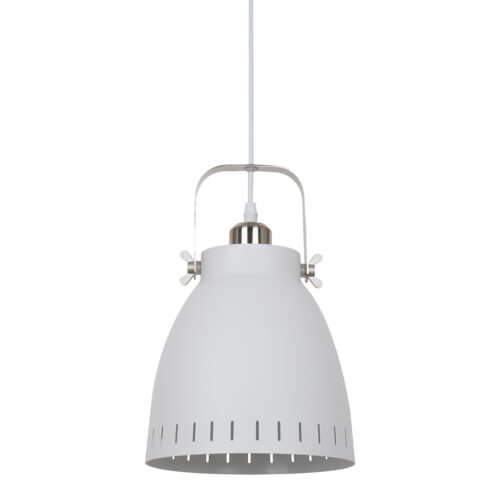 Pendant lamp Lux Franklin – modern pendant lamp in white satin sandblasted nickel and metal