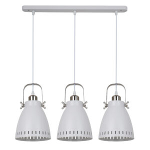 Pendant lamp Lux Franklin – modern pendant lamp in white satin sandblasted nickel and metal
