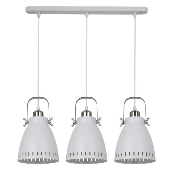 Pendant lamp Lux Franklin – modern pendant lamp in white satin sandblasted nickel and metal