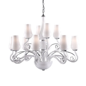 Chandelier Lux Lybra – luxury chandelier in white and metal