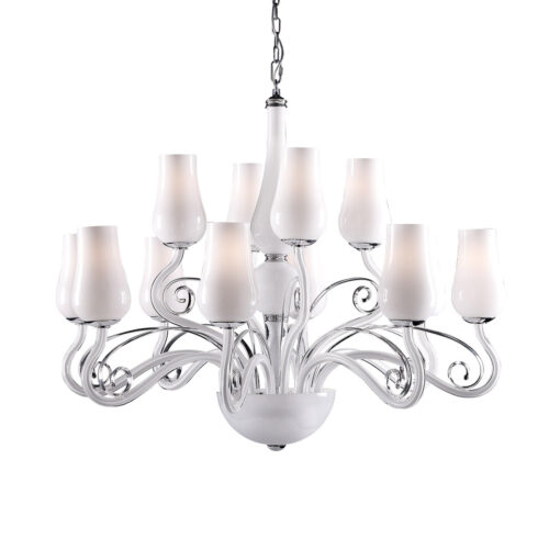 Chandelier Lux Lybra – luxury chandelier in white and metal