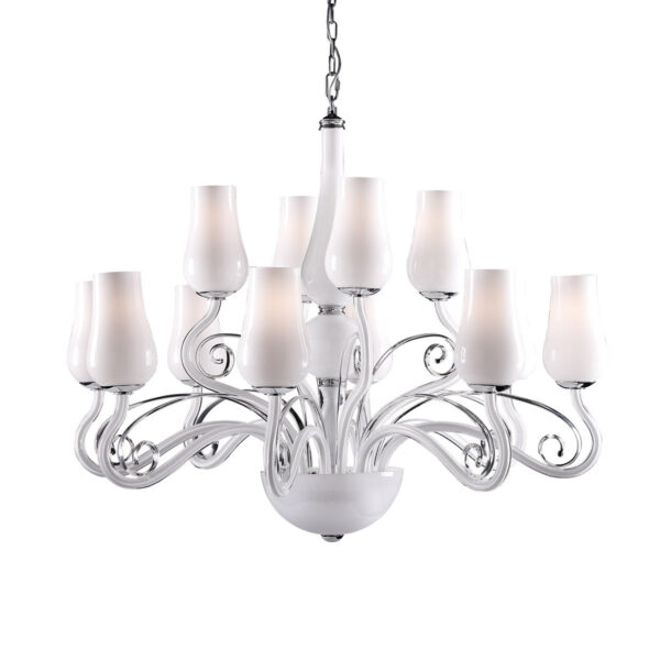 Chandelier Lux Lybra – luxury chandelier in white and metal