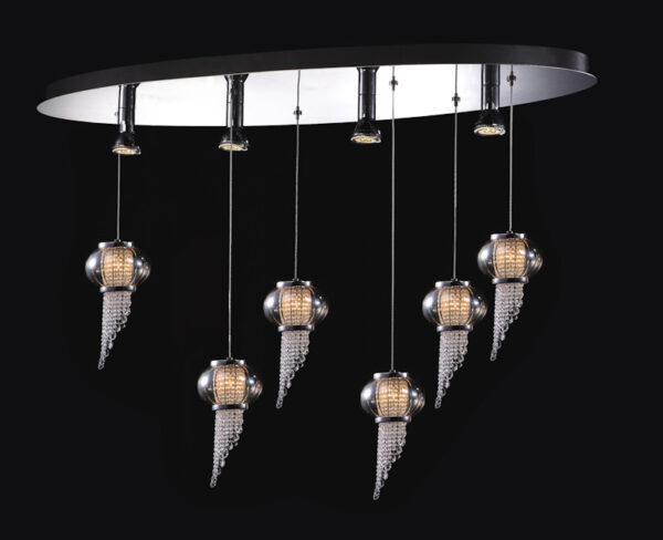 Pendant lamp Lux Carlo – modern pendant lamp in chrome and metal alloy