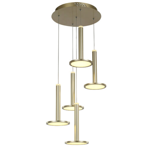 Pendant lamp Lux Oliver 60w – modern pendant lamp in gold and steel