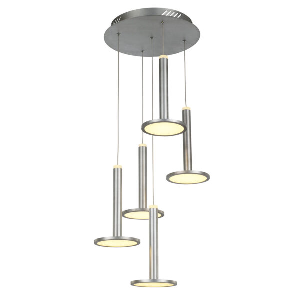 Pendant lamp Lux Oliver – modern pendant lamp in satin nickel and steel