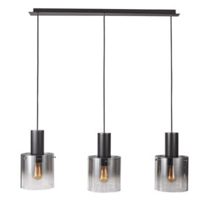 Pendant lamp Lux Javier – modern pendant lamp in smoked black and metal alloy