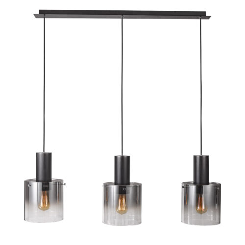 Pendant lamp Lux Javier – modern pendant lamp in smoked black and metal alloy
