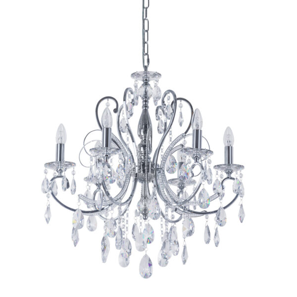 Chandelier Lux Barocco Chrome – luxury chandelier in chrome and metal alloy