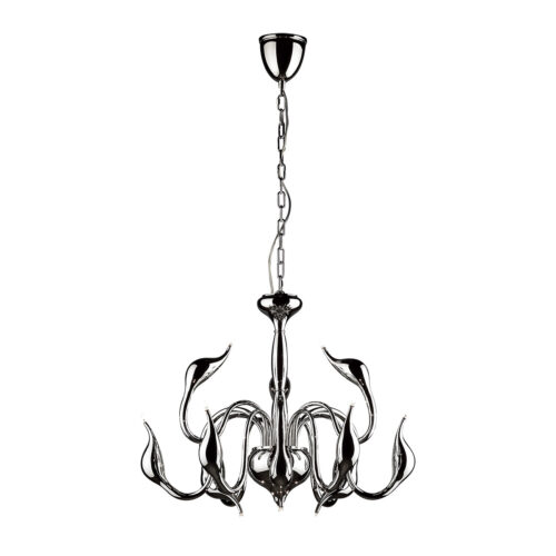 Chandelier Lux Swan – luxury chandelier in chrome and metal