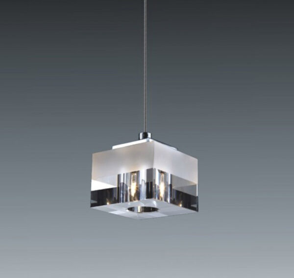 Pendant lamp Lux Cubric – modern pendant lamp in chrome and metal alloy