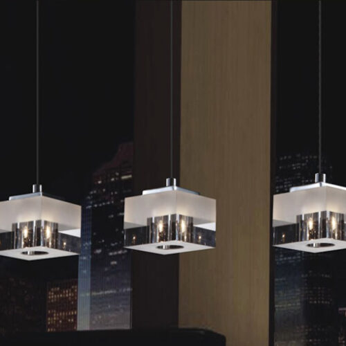 Pendant lamp Lux Cubric 28w – modern pendant lamp in chrome and metal alloy