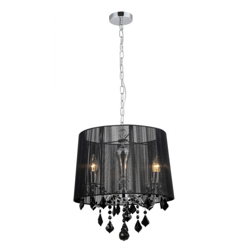 Pendant lamp Lux Cornelia – modern pendant lamp in black chrome and metal