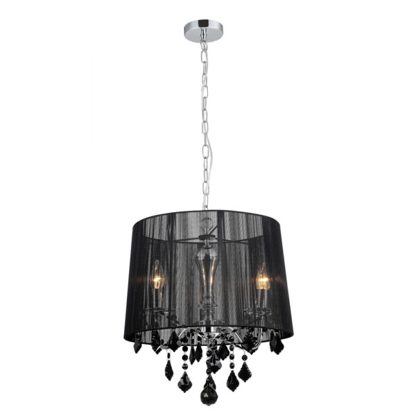 Pendant lamp Lux Cornelia – modern pendant lamp in black chrome and metal