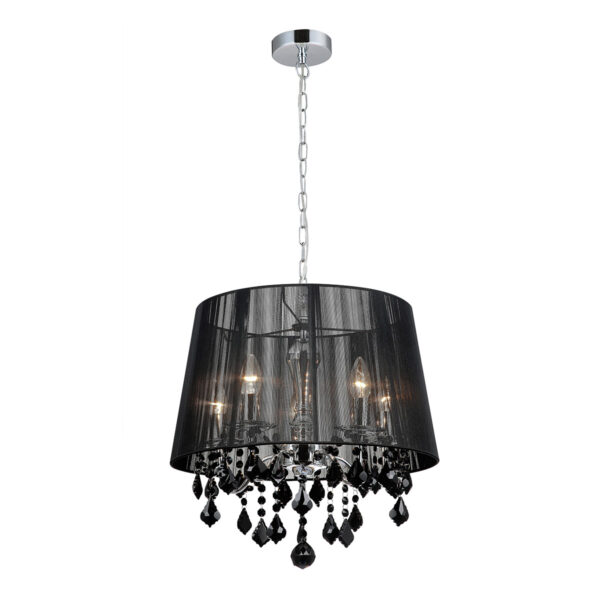 Pendant lamp Lux Cornelia – modern pendant lamp in black chrome and metal