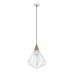 Pendant lamp Lux Maelle White – modern pendant lamp in white and steel