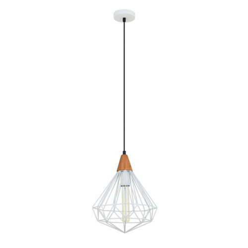 Pendant lamp Lux Maelle White – modern pendant lamp in white and steel