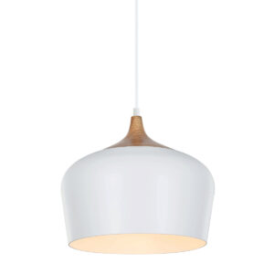 Pendant lamp Lux Britta – modern pendant lamp in white and steel