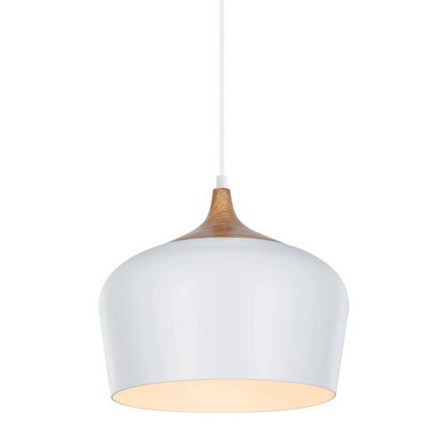 Pendant lamp Lux Britta – modern pendant lamp in white and steel