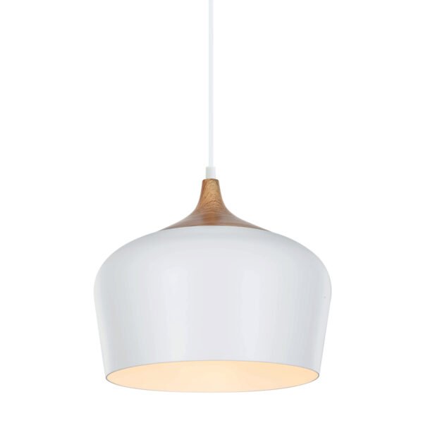 Pendant lamp Lux Britta – modern pendant lamp in white and steel