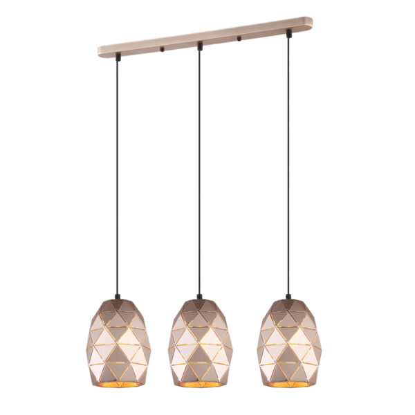Pendant lamp Lux Harley – modern pendant lamp in champagne gold and steel