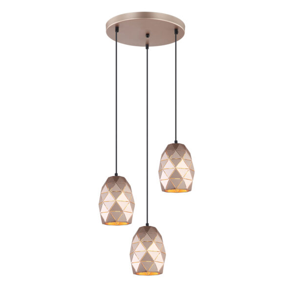 Pendant lamp Lux Harley – modern pendant lamp in champagne gold and steel