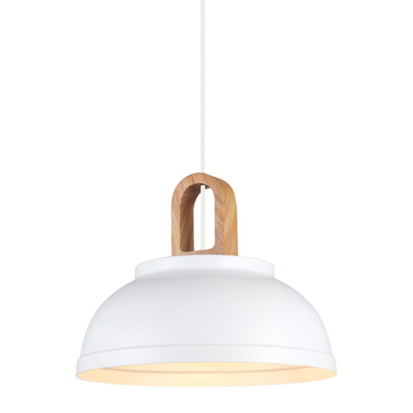 Pendant lamp Lux Danito 40w – modern pendant lamp in white and steel