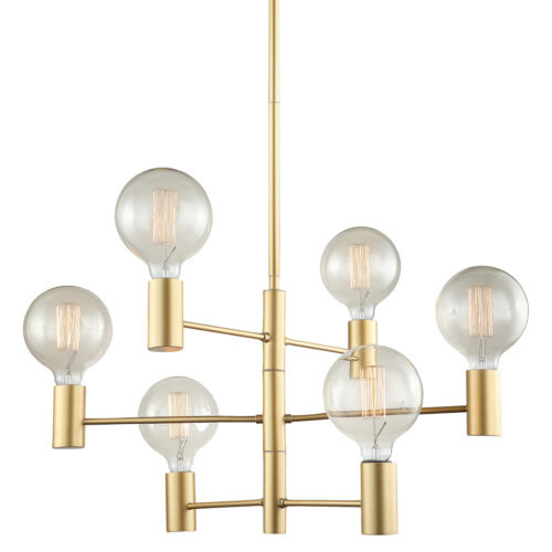 Pendant lamp Lux Veva – modern pendant lamp in gold matt and steel