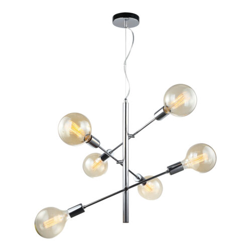 Pendant lamp Lux Madalyn – modern pendant lamp in chrome and steel