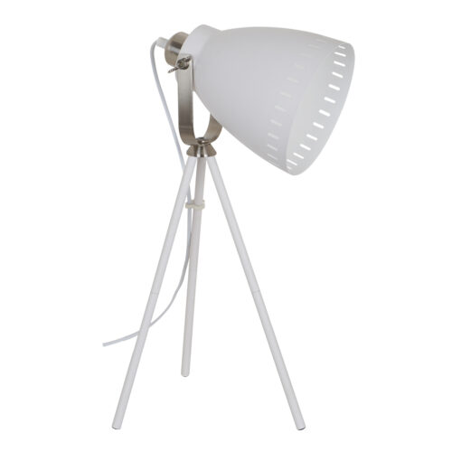 Floor lamp Lux Franklin – floor lamps in white satin sandblasted nickel and metal