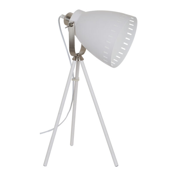 Floor lamp Lux Franklin – floor lamps in white satin sandblasted nickel and metal
