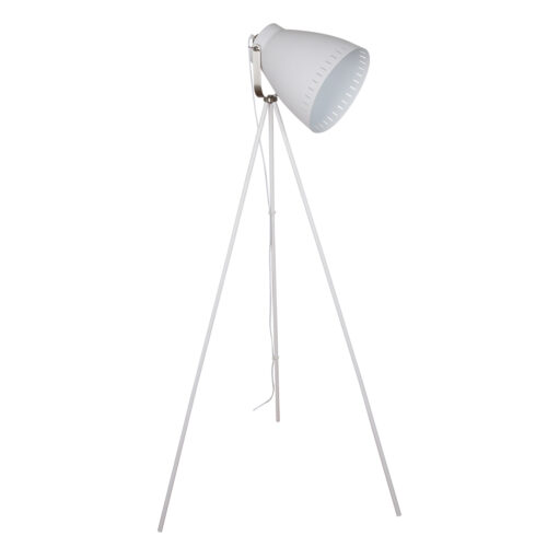 Floor lamp Lux Franklin – floor lamps in white satin sandblasted nickel and metal