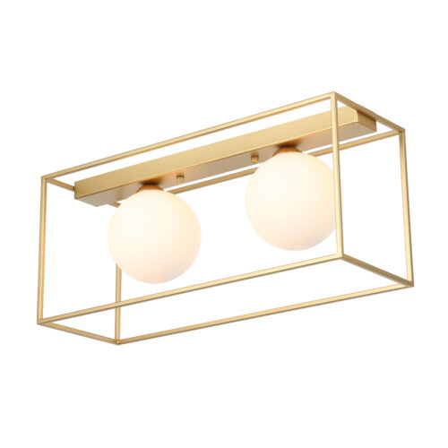 Flush mount ceiling light Lux Mediamo 25w – flush mount ceiling lights in gold and steel