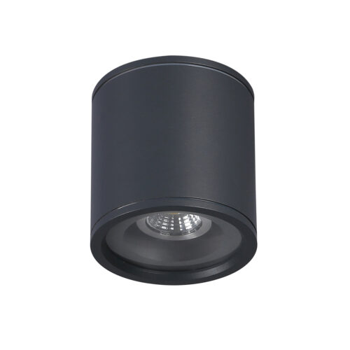 Garden surface-mounted light Lux Tormi – garden surface-mounted lights in sandblasted black and aluminum