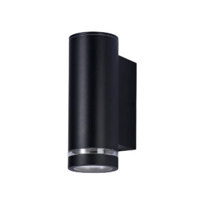 Outdoor wall light Lux Fondo – outdoor wall lights in sandblasted black and aluminium
