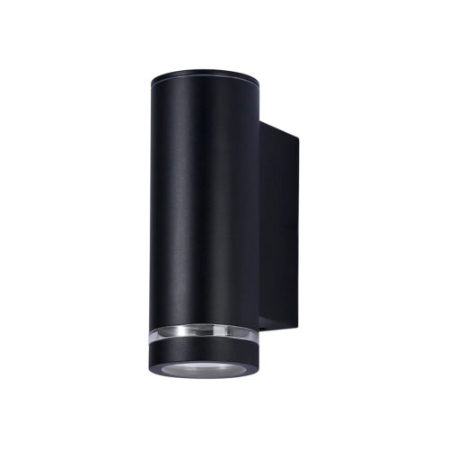 Outdoor wall light Lux Fondo – outdoor wall lights in sandblasted black and aluminium