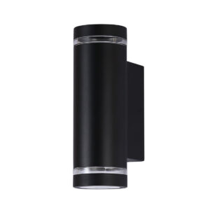 Outdoor wall light Lux Fondo – outdoor wall lights in sandblasted black and aluminium