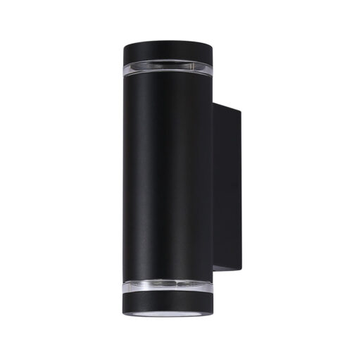 Outdoor wall light Lux Fondo – outdoor wall lights in sandblasted black and aluminium