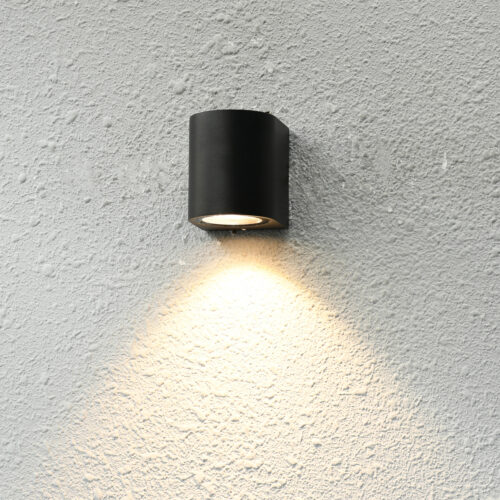 Outdoor wall light Lux Genta – outdoor wall lights in sandblasted black and aluminum